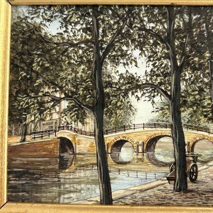 Refined Oil Painting Cityscape "Canal View" Expressive Small Artwork