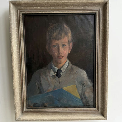 Vintage Portrait Oil Painting "Young Boy" Handcrafted Large Art Holland Art Shop