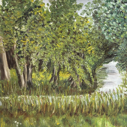 Vintage Landscape Oil Painting "Green Trees" Expressive Artwork Holland Art Shop