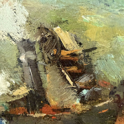 Handcrafted Landscape Oil Painting "River Boat" Expressive Artwork Holland Art Shop