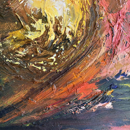 Handcrafted Scenery Oil Painting "Exploding Sun" Traditional Artwork Holland Art Shop