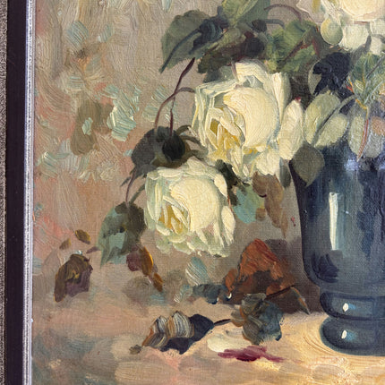 Detailed Floral Still Life Oil Painting "Vase Roses" Timeless Art Holland Art Shop