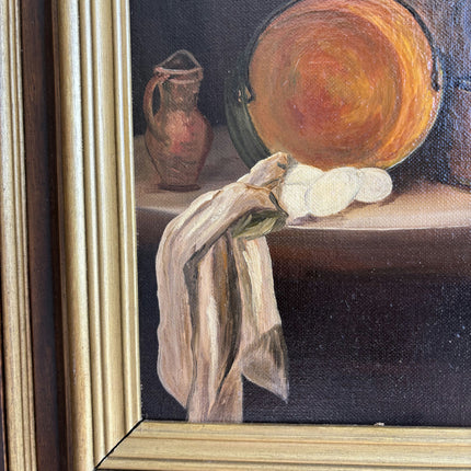 Elegant Still Life Oil Painting "Brass Pan" Traditional Artwork Holland Art Shop