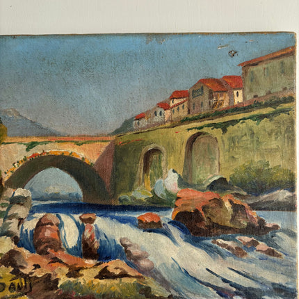 Traditional Landscape Oil Painting "Stone Bridge" Expressive Small Art Holland Art Shop