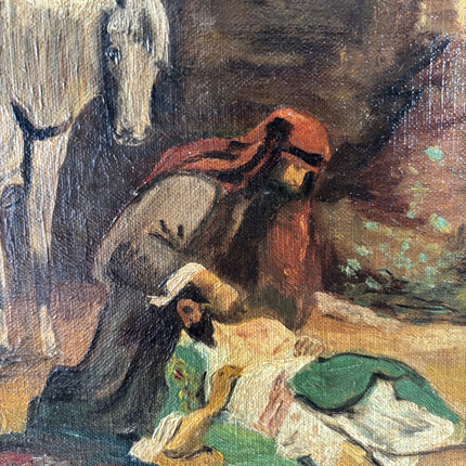 Original Oil Painting Scenery "Rescue Mission" Figurative Small Artwork Holland Art Shop