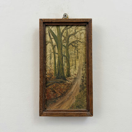 Elegant Landscape Oil Painting "Tree Trunk" Rustic Small Art Holland Art Shop