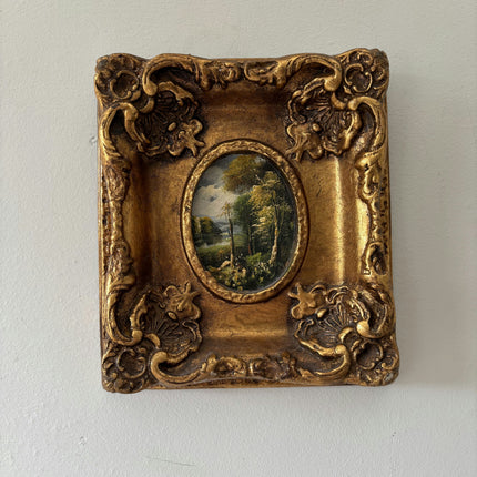 Wonderful Oil Painting Landscape "Framed Landscape" Handcrafted Small Art