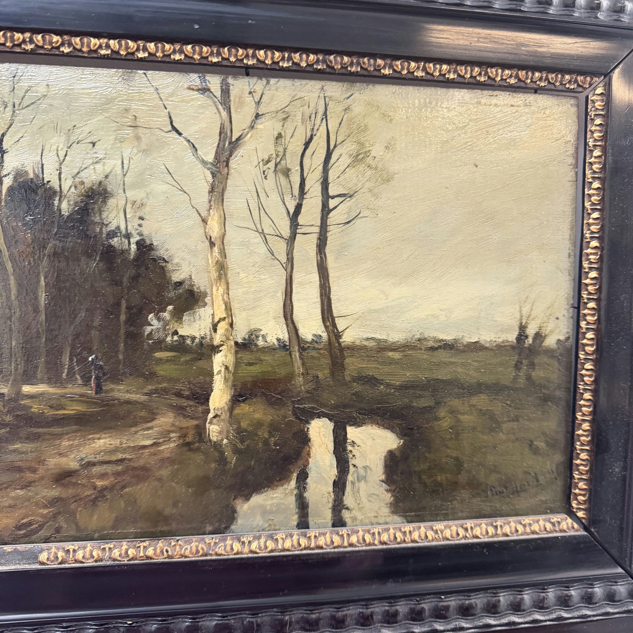 1879 Antique Landscape Oil Painting 