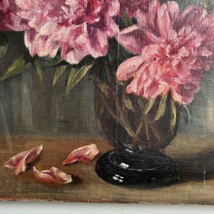 Traditional Floral Still Life Oil Painting "Pink Bouquet" Refined Artwork Holland Art Shop