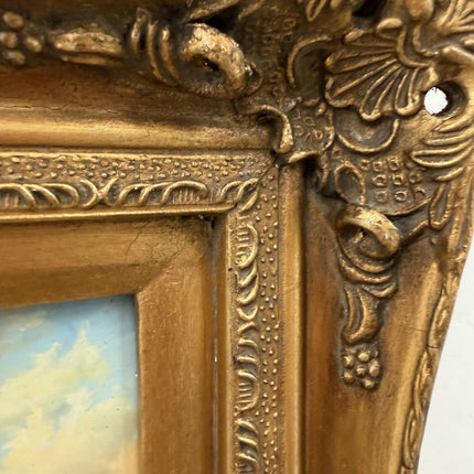 Handcrafted Winter Landscape Oil Painting "Gilded Frame" Timeless Small Art Holland Art Shop