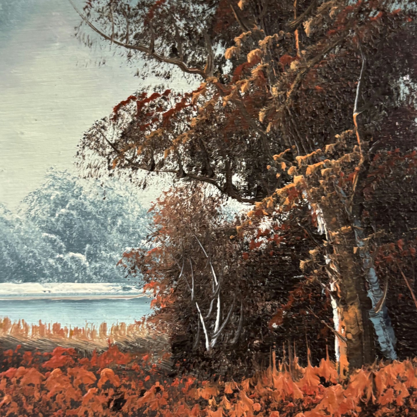 Remarkable Oil Painting Landscape "Autumn Trees" Expressive Small Artwork