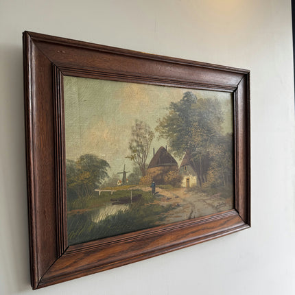 Traditional Landscape Oil Painting "Thatched Cottage" Authentic Artwork Holland Art Shop