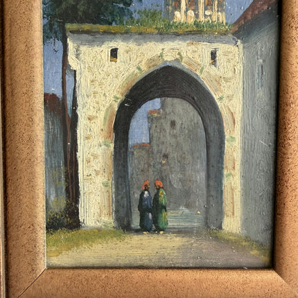 Handcrafted Cityscape Oil Painting "Ornate Frame" Rustic Small Art Holland Art Shop