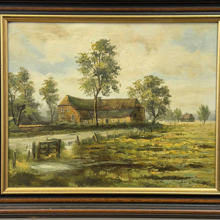 Detailed Farm Oil Painting "Thatched Cottage" Expressive Art Holland Art Shop