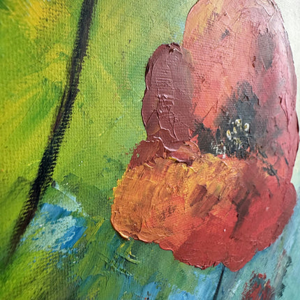 Classic Floral Still Life Oil Painting "Red Poppy" Handcrafted Small Artwork Holland Art Shop