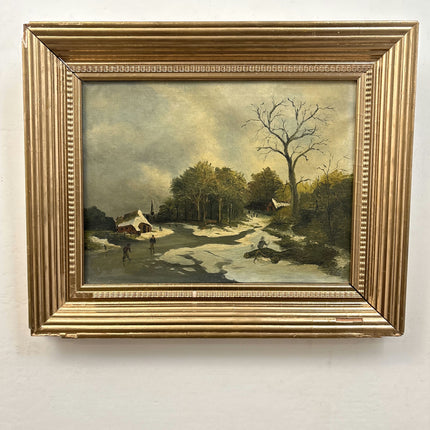 Vintage Winter Landscape Oil Painting "Lonely Tree" Traditional Art Holland Art Shop