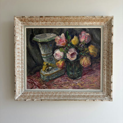 Handcrafted Floral Still Life Oil Painting "Flower Vase" Expressive Artwork Holland Art Shop