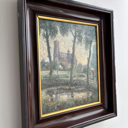 Ferdinand Willaert Rustic Landscape Oil Painting "Country Church" Timeless Art Holland Art Shop