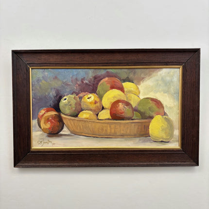 Vintage Still Life Oil Painting "Bowl Apples" Authentic Artwork Holland Art Shop