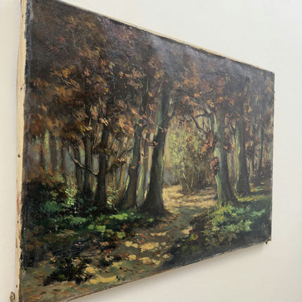 Refined Landscape Oil Painting "Wooded Path" Rustic Large Artwork Holland Art Shop