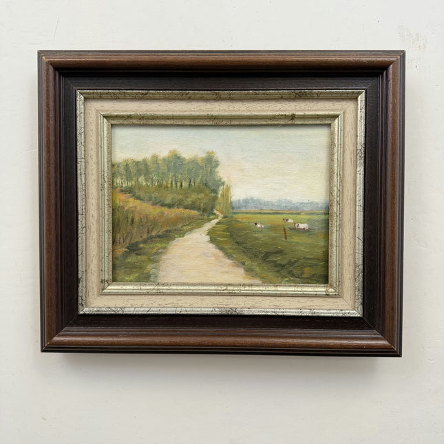Authentic Landscape Oil Painting "Country Path" Elegant Small Artwork Holland Art Shop