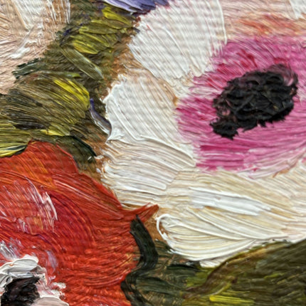 Original Flowery Still Life Oil Painting "Flower Bouquet" Refined Small Art Holland Art Shop