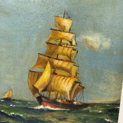 Rustic Seascape Oil Painting "Sailing Ship" Classic French Artwork Holland Art Shop