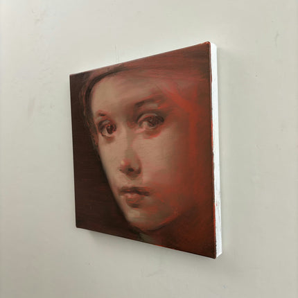 Elegant Interior Oil Painting "Girl Face" Original Small Artwork Holland Art Shop