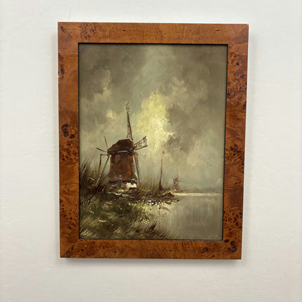 Authentic Landscape Oil Painting "Windmill Tower" Refined Artwork Holland Art Shop
