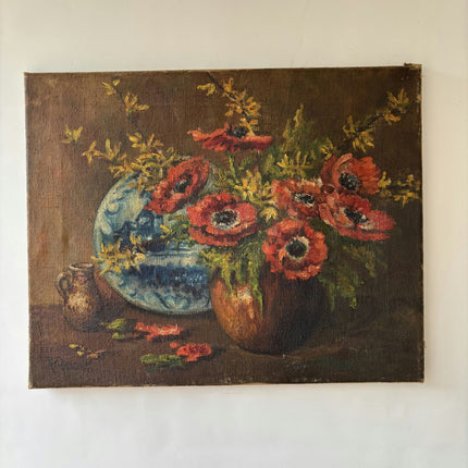 Detailed Flowery Still Life Oil Painting "Red Poppies" Classic Artwork Holland Art Shop