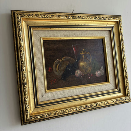 Traditional Still Life Oil Painting "Golden Frame" Refined Small Artwork Holland Art Shop