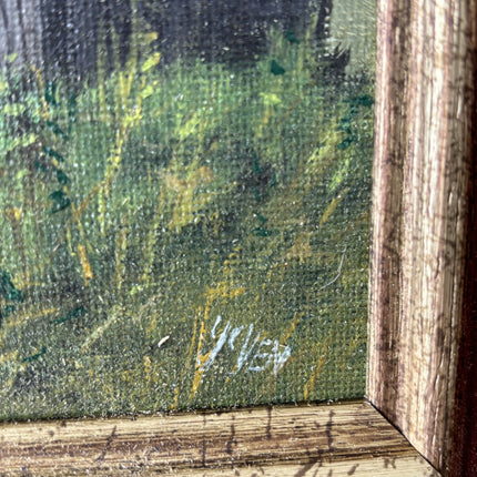 Detailed Harbor Scene Oil Painting "Watermill Building" Authentic E Artwork Holland Art Shop
