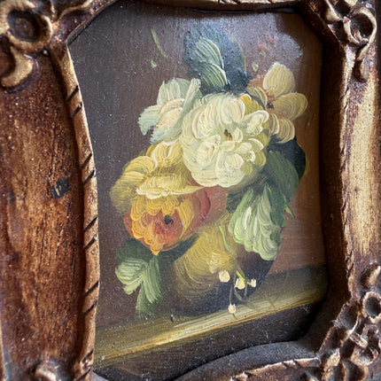Handcrafted Floral Still Life Oil Painting "Gilded Frame" Small Artwork Holland Art Shop