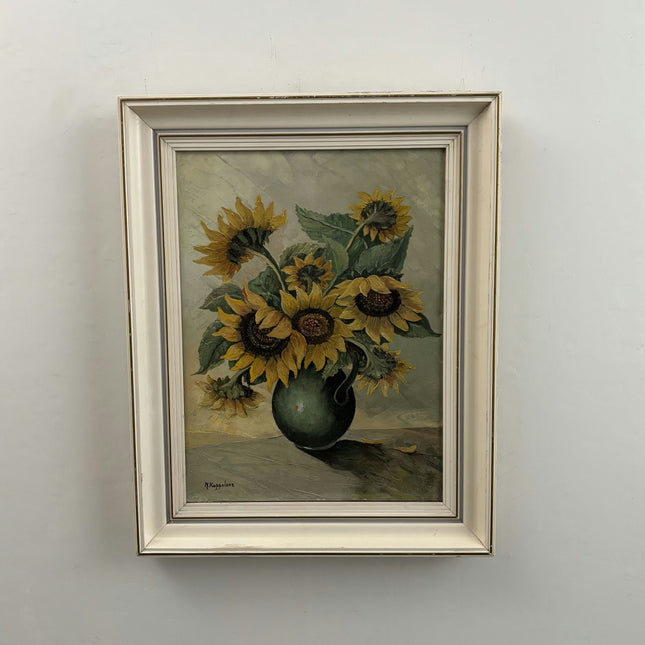 Original Flowery Still Life Oil Painting "Sunflower Bouquet" Timeless Art Holland Art Shop