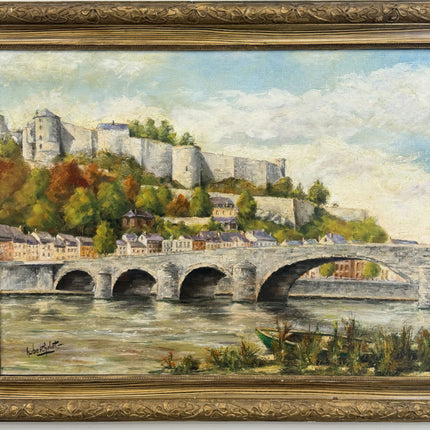 Traditional Cityscape Oil Painting "Stone Bridge" Rustic Large Artwork Holland Art Shop