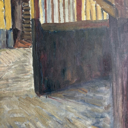 Traditional Cityscape Oil Painting "Wooden Staircase" Expressive Art Holland Art Shop