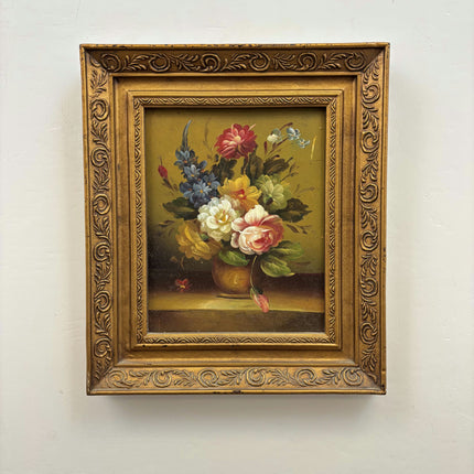 Timeless Floral Still Life Oil Painting "Flower Vase" Detailed Small Artwork Holland Art Shop