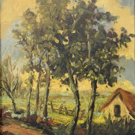Authentic Landscape Oil Painting "Row Of Trees" Vintage Art Holland Art Shop