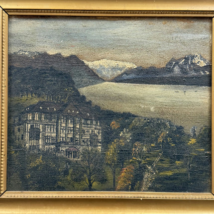 Expressive Landscape Oil Painting "Mountain Lake" Elegant Small Artwork Holland Art Shop