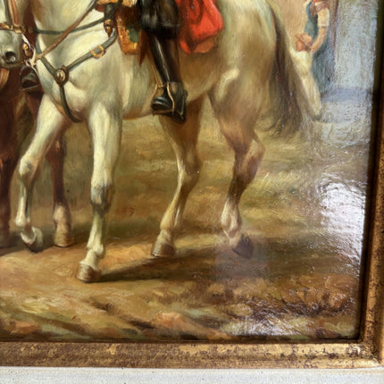 Handcrafted Figurative Oil Painting "Mounted Painting" Classic Small Art Holland Art Shop