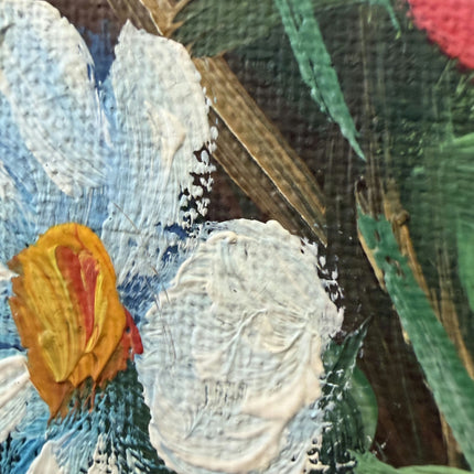 Handcrafted Floral Still Life Oil Painting "Flower Basket" Traditional Small Art Holland Art Shop