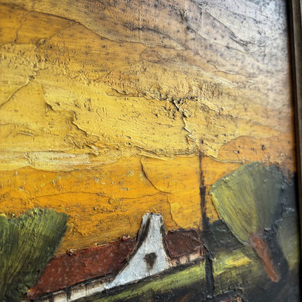 Rustic Landscape Oil Painting "Small Boat" Traditional Belgique Artwork Holland Art Shop