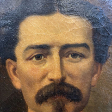 1869 Antique Portrait Oil Painting "Uniformed Officer" French Artwork Holland Art Shop