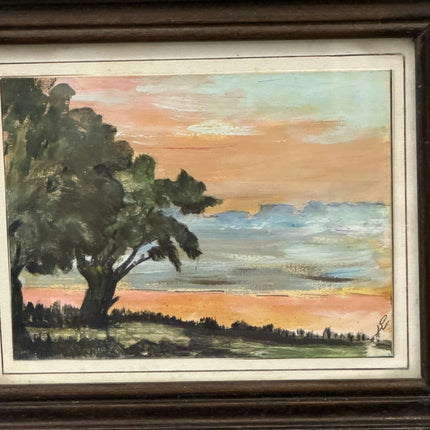Elegant Landscape Aquarel "Lone Tree" Traditional Small Artwork Holland Art Shop