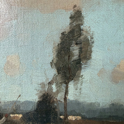 Vintage Oil Painting Landscape "River Fisherman" Original Haagse School Art Holland Art Shop