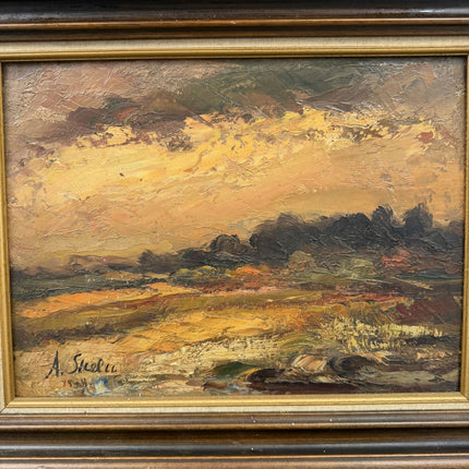 Rustic Landscape Oil Painting "Framed Painting" Vintage Art Holland Art Shop