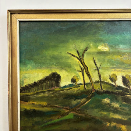 Elegant Landscape Oil Painting "Bare Tree" Expressive Large Artwork Holland Art Shop