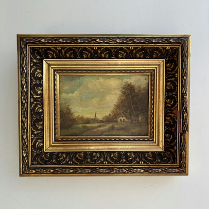 Classic Landscape Oil Painting "Ornate Frame" Rustic Small Art Holland Art Shop