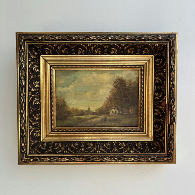 Classic Landscape Oil Painting "Ornate Frame" Rustic Small Art Holland Art Shop