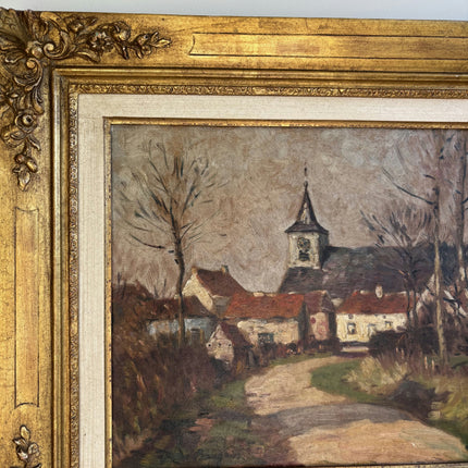 Original Landscape Oil Painting "Village Church" Refined Art Holland Art Shop